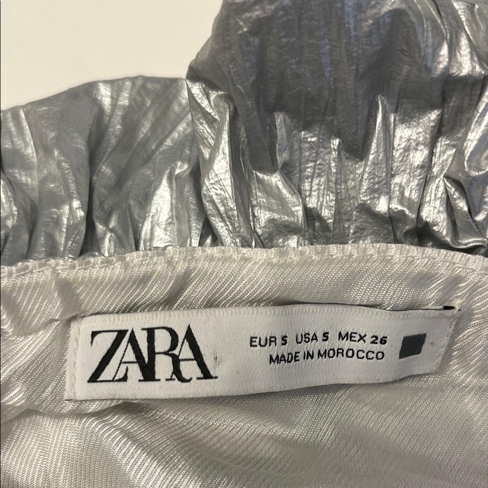 Zara Silver Ruffled Mini Dress - Picture 7 of 7
